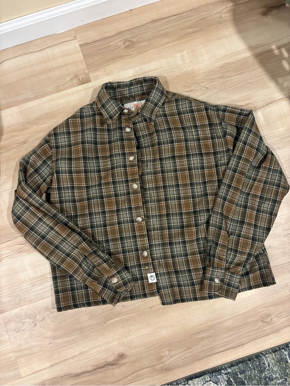 NWOT - Free Planet Cropped Plaid Shirt - size S